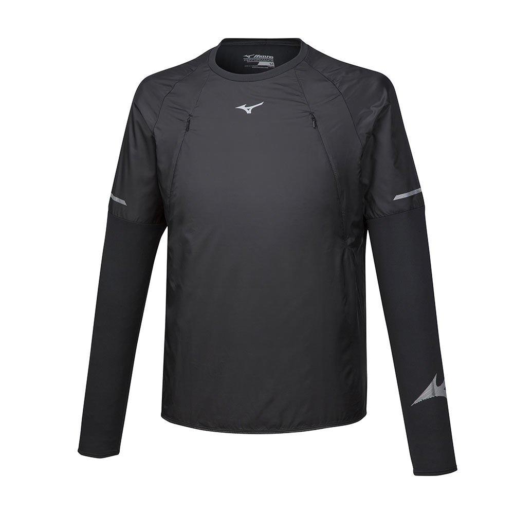 Men's Mizuno Sweashirt Black Hineri Hybrid LS Apparel - J2GC952009